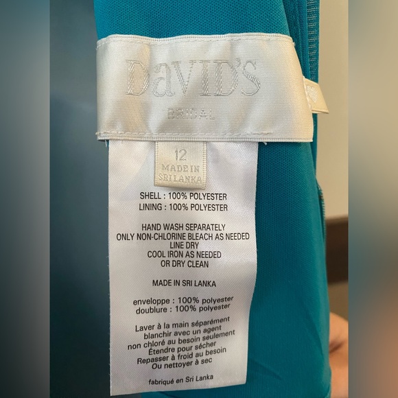 David’s Bridal Teal Bridesmaids Dress - Picture 6 of 6
